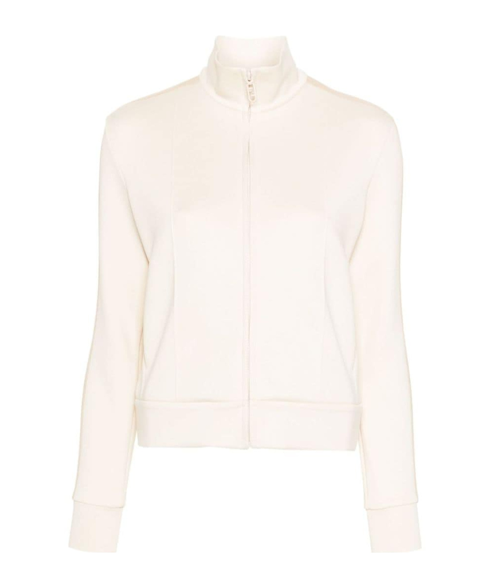 Fendi Logo-tape Zip-up Sweatshirt In White