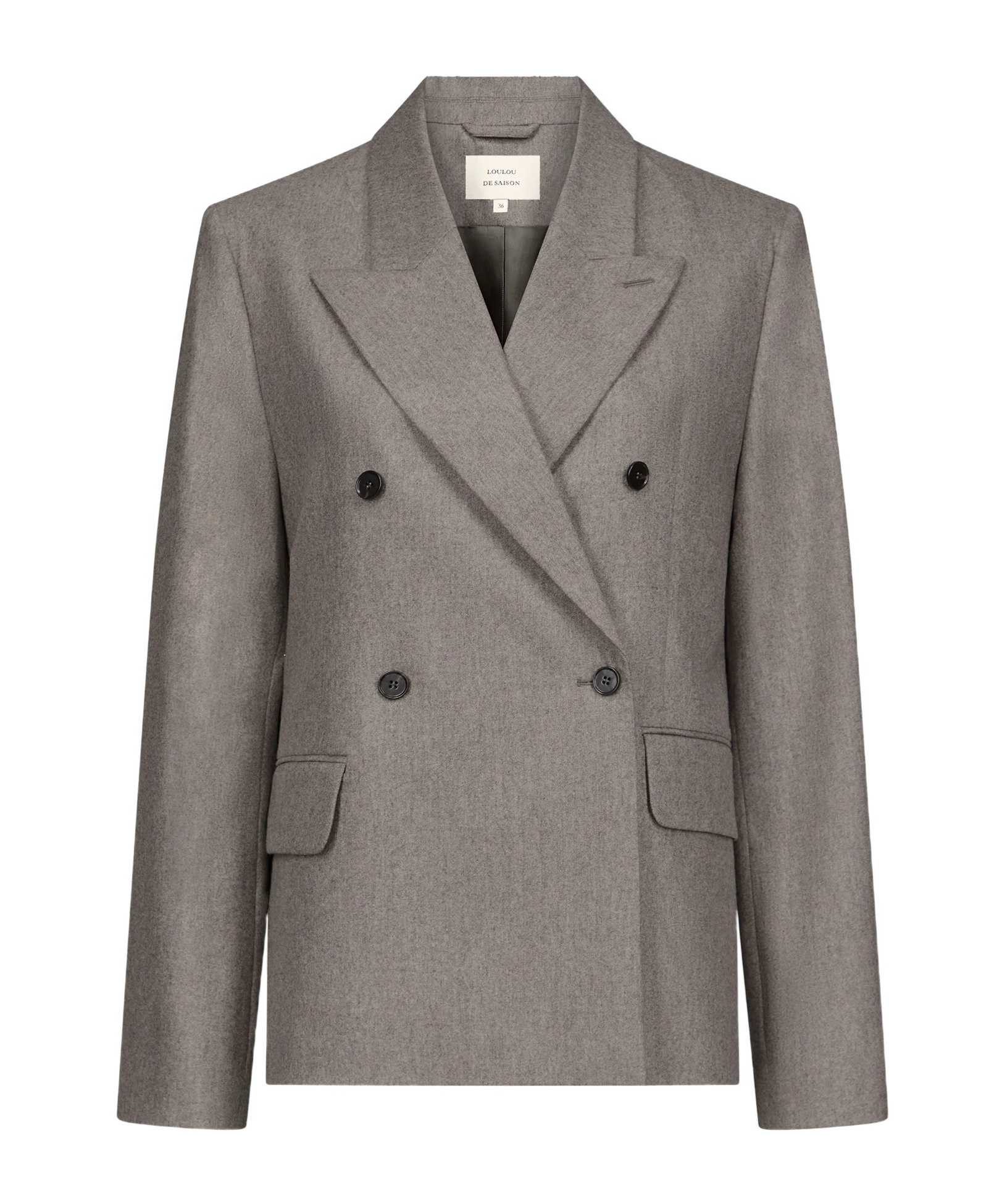 Loulou De Saison Peak-lapels Double-breasted Blazer In Gray