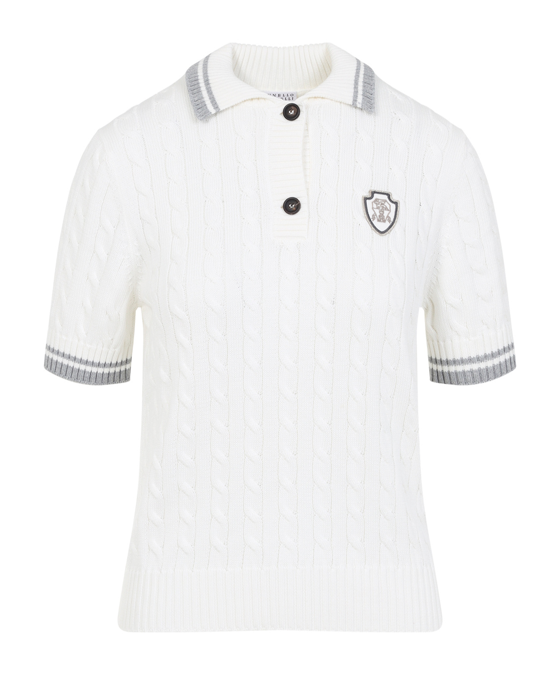 Brunello Cucinelli Logo Short-sleeved Polo T-shirt In White