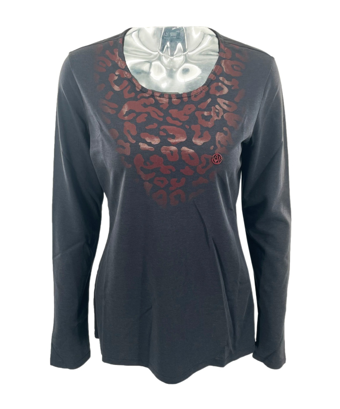 Armani Jeans Round Collar And Long-sleeved T-shirt In Black