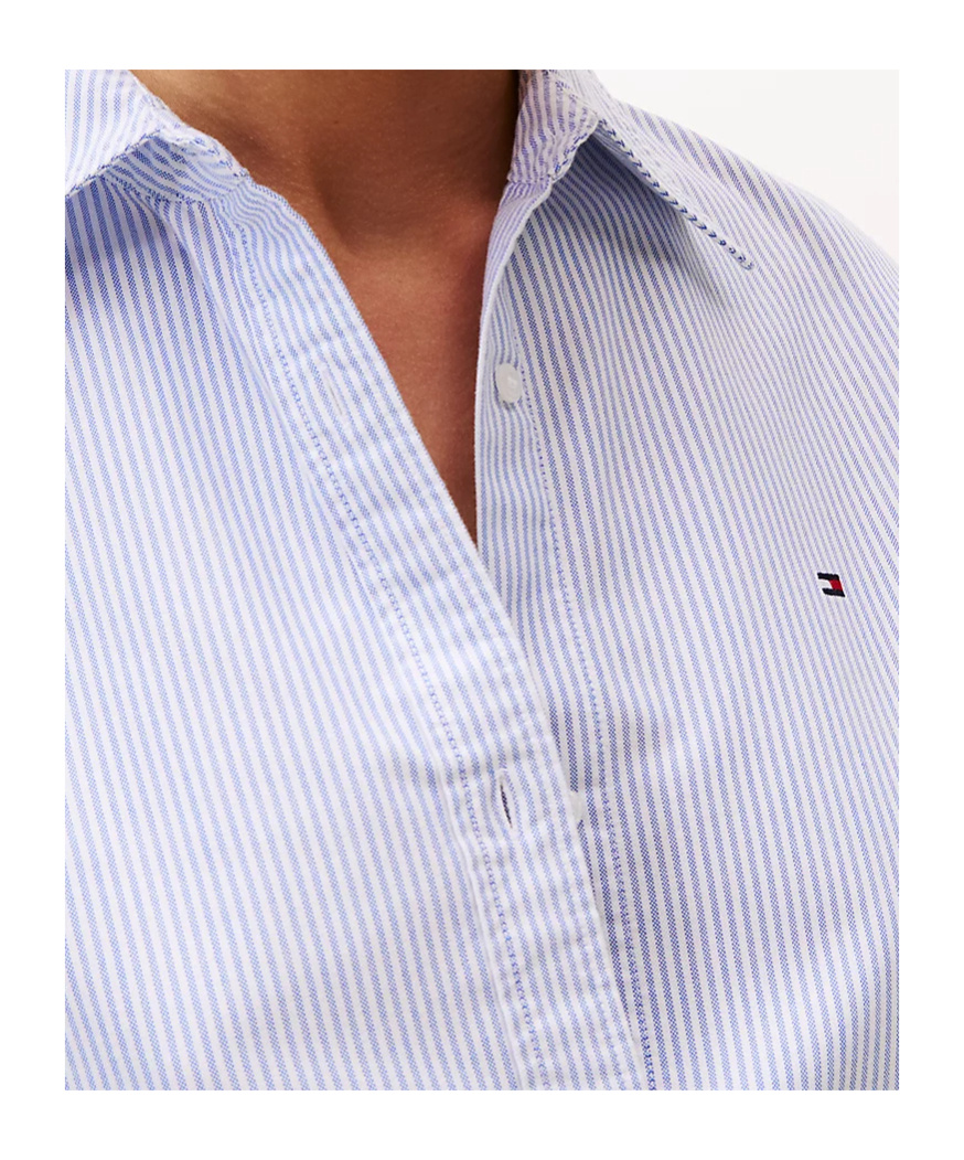 Tommy Hilfiger Relaxed Fit Oxford Shirt In Classic Ithaca Stp/ Mid Blue