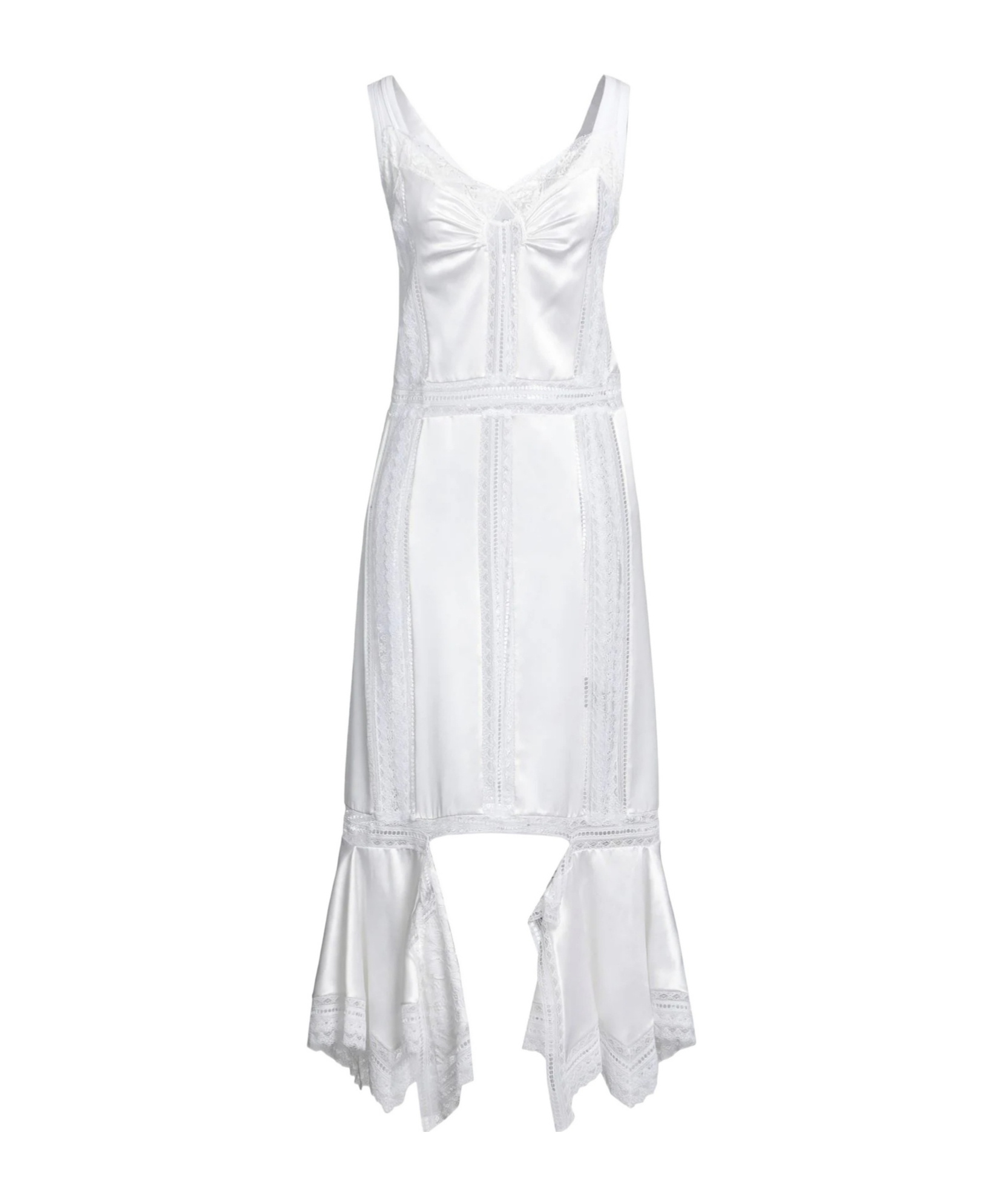 Burberry Solid Satin Sleeveless Gown In White