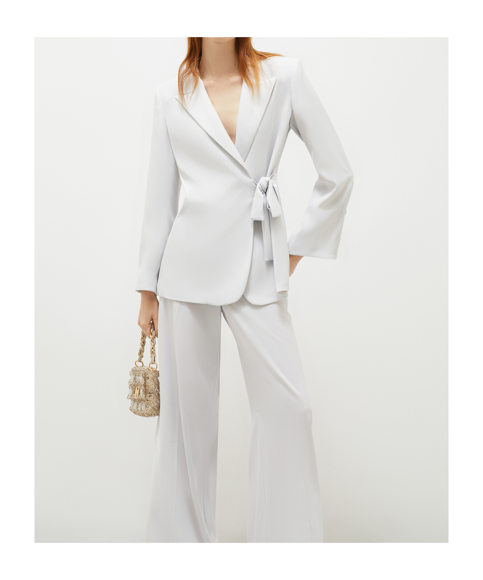 MARELLA ELEGANT CADY CRÊPE JACKET - ICE