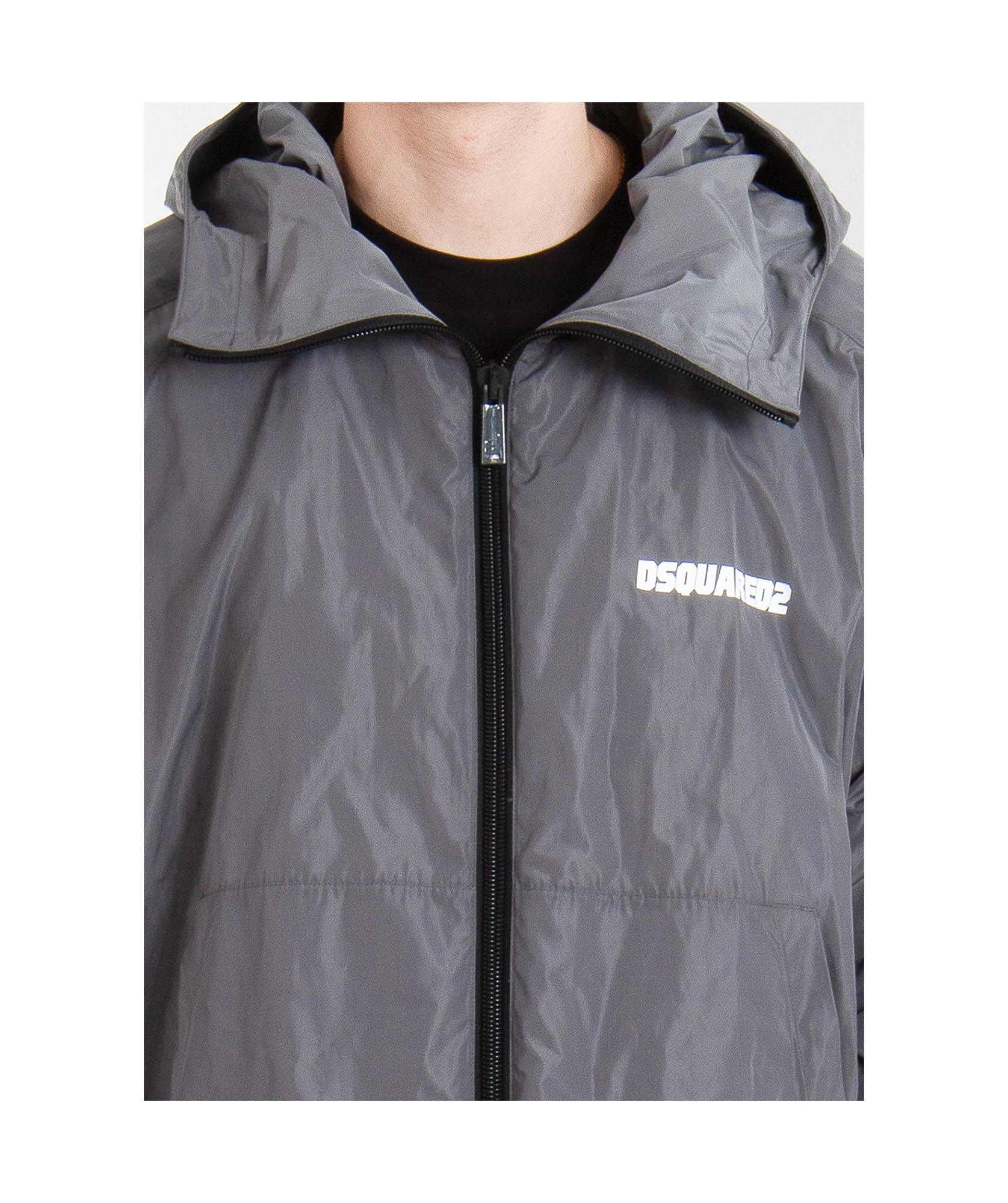 Dsquared2 Technical Fabric Urban Windbreaker In Gray