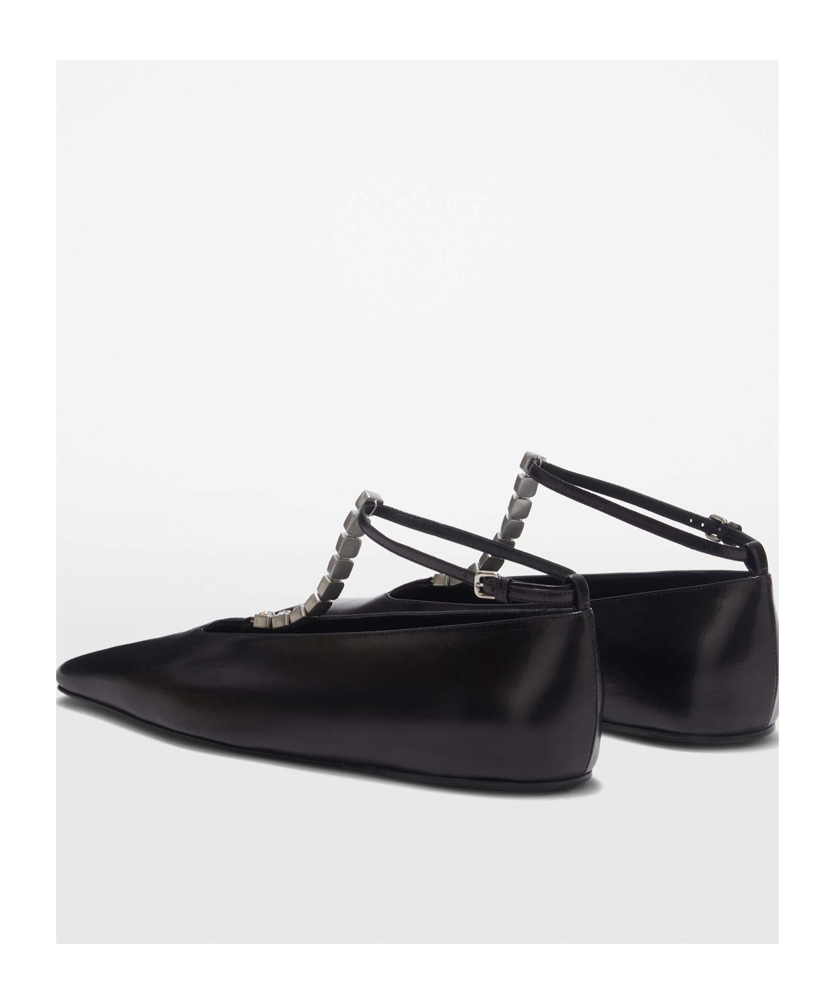 Jil Sander Crystal-embellished Ballet Flats Black In Black