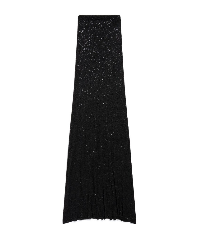 Balenciaga Sequined Knitted Skirt In Black