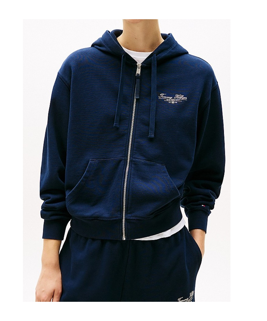 TOMMY HILFIGER LOGO ZIP-THRU HOODY