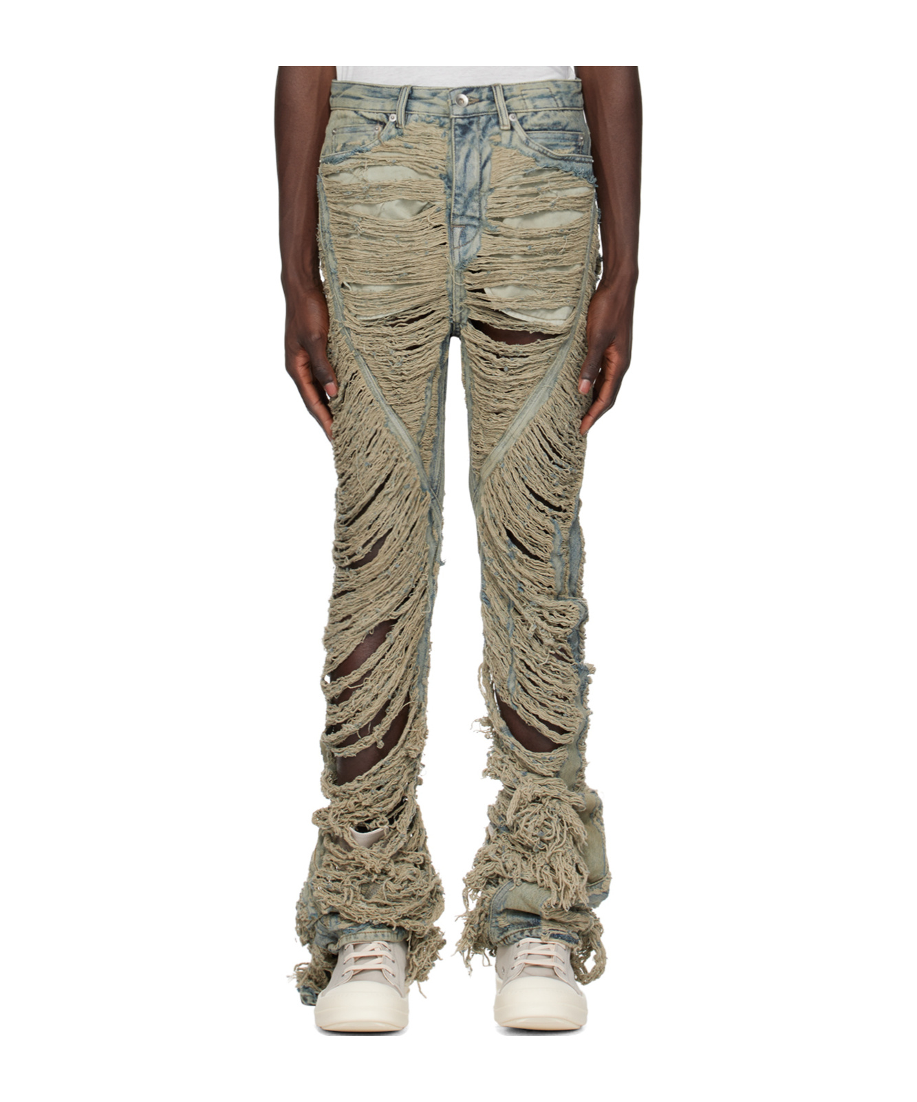 Rick Owens Drkshdw Blue Bias Jeans In Multicolor