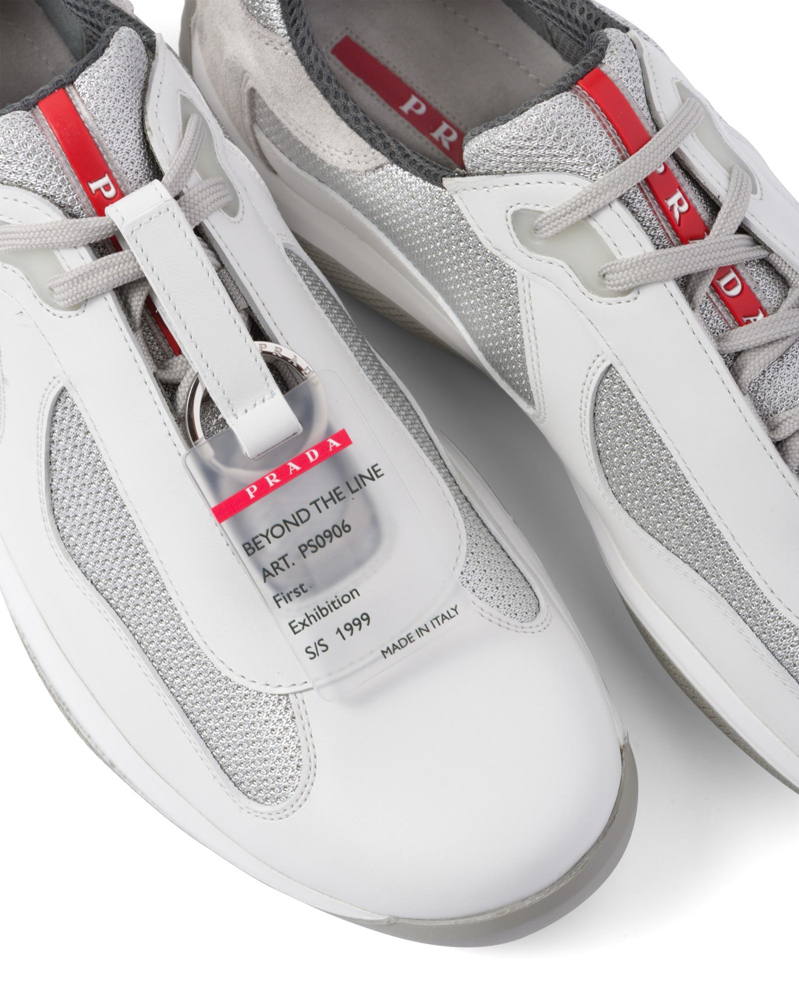 Prada Americas Cup Original Lace-up Sneakers In White