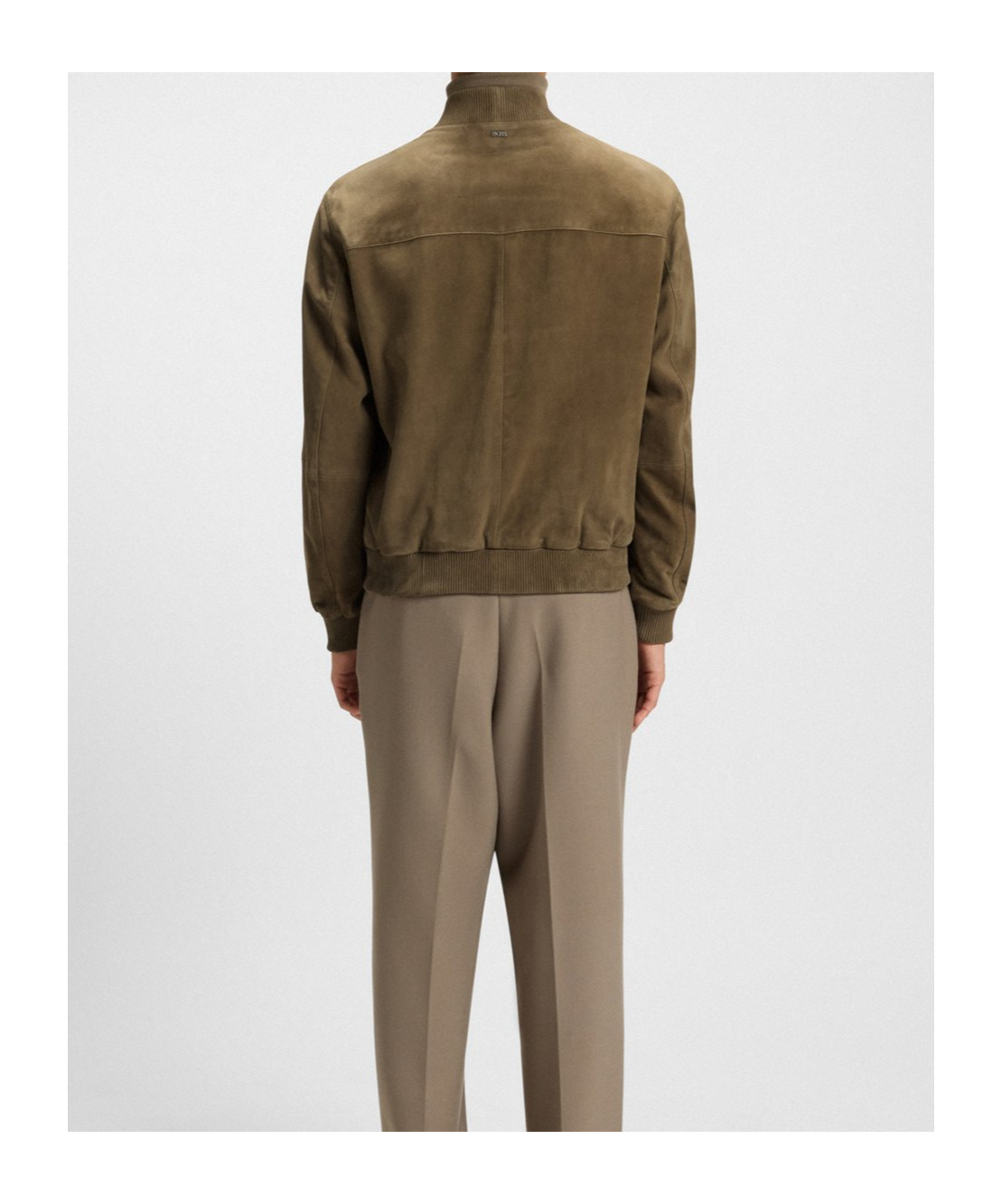 Hugo Boss Suede Zip-front Bomber Jacket In Brown