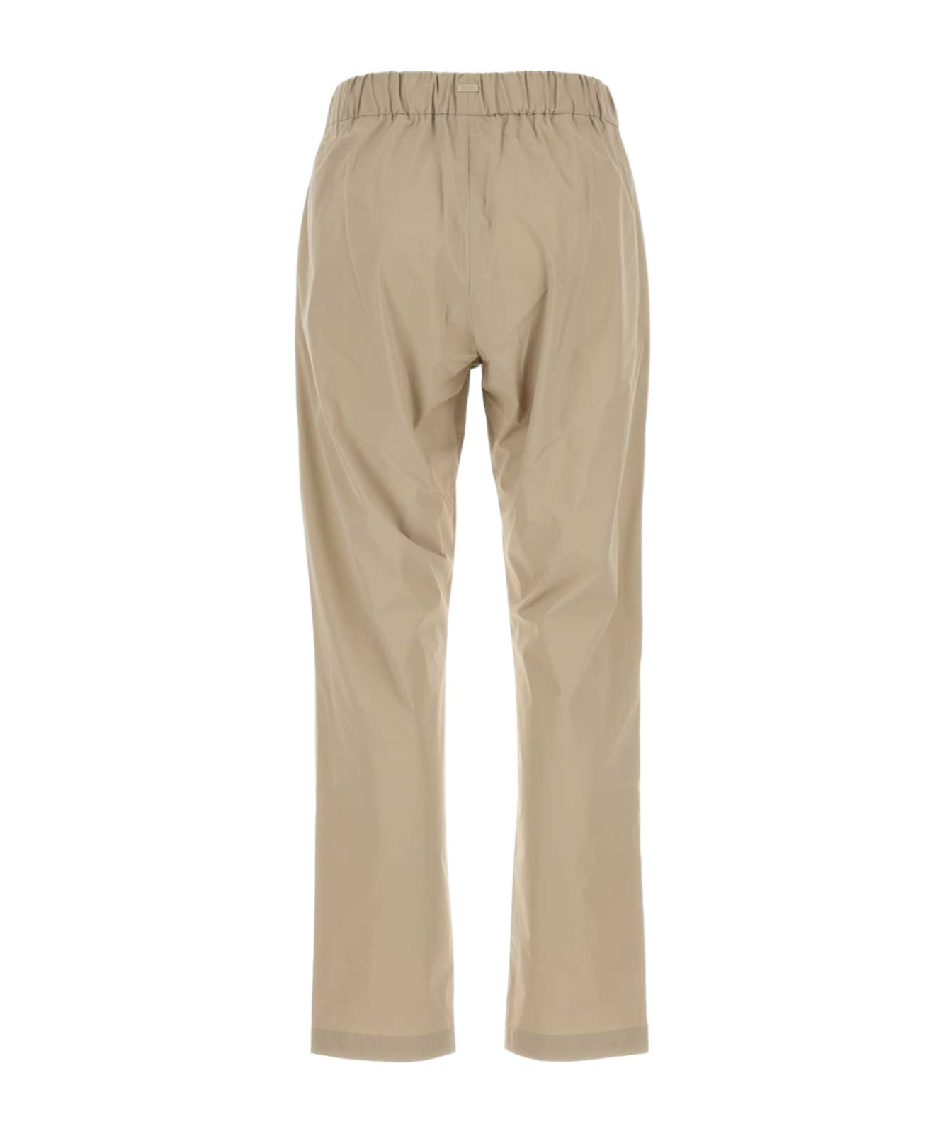 Herno Stretch Nylon Pant Inverted Pleats In Nude