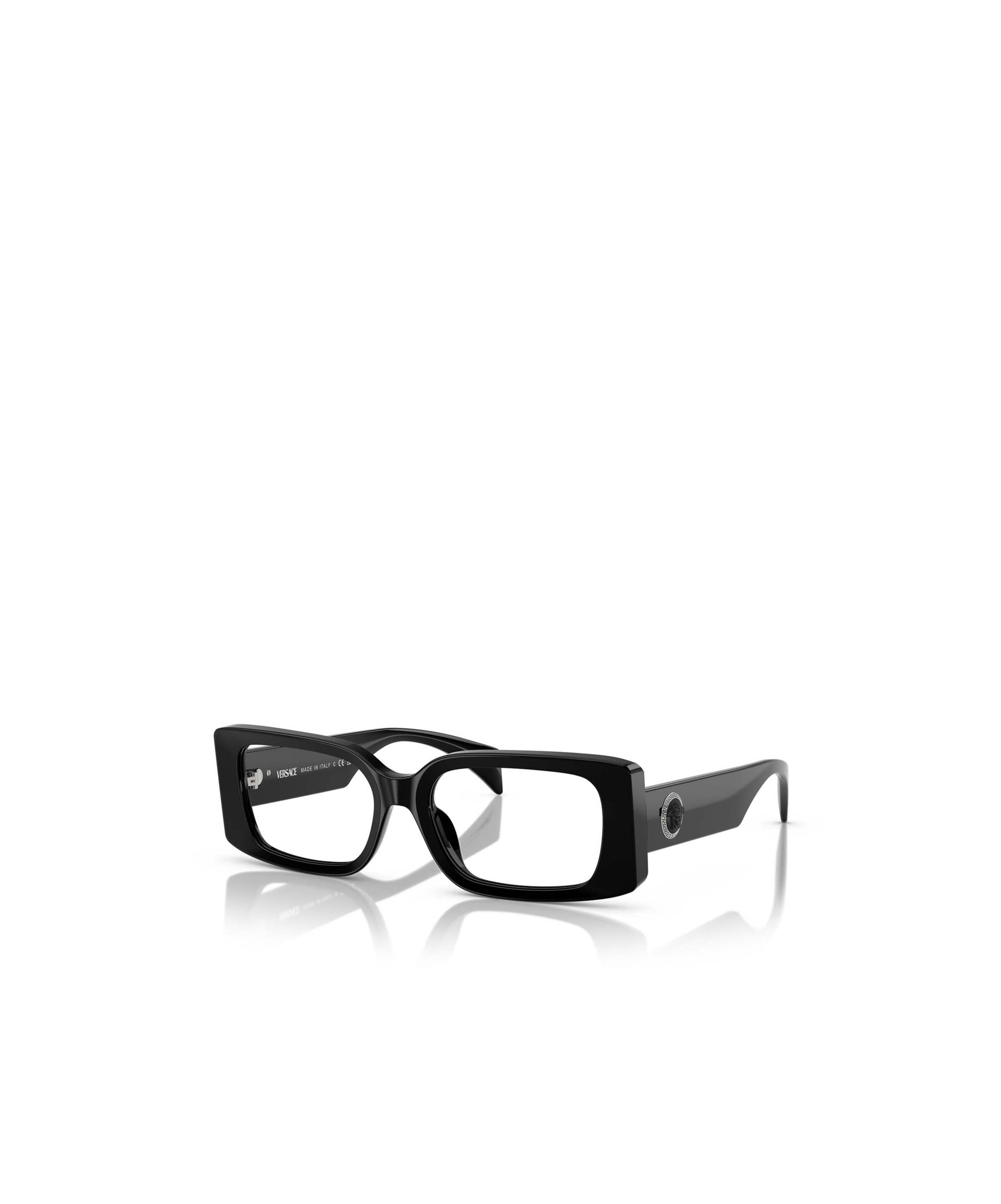 Versace Medusa-plaque Rectangle-frame Glasses In Black