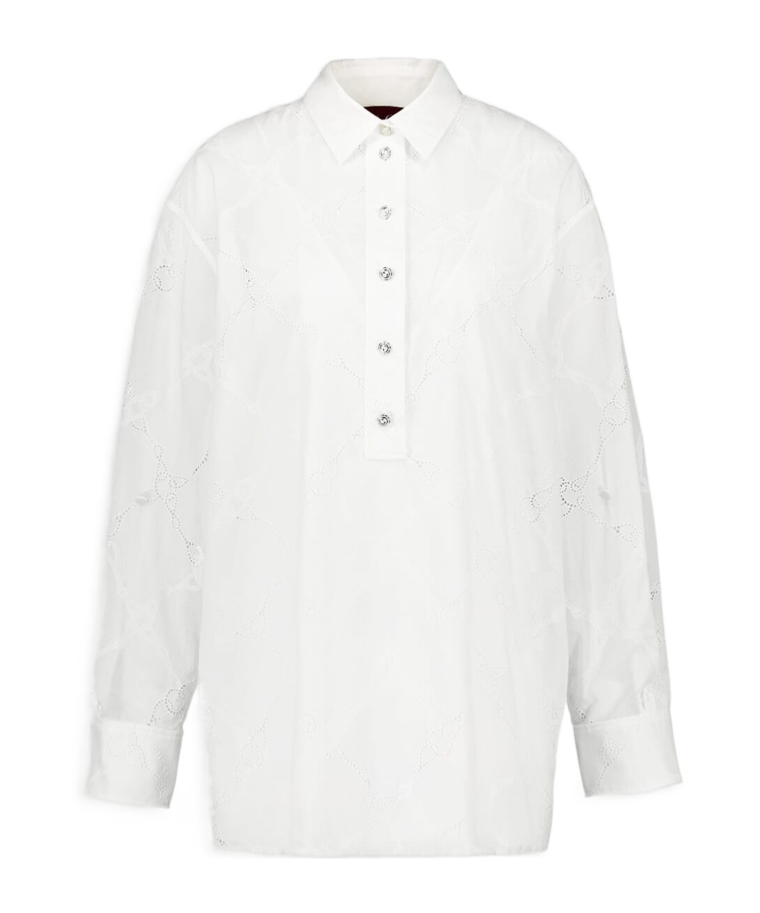 Gucci Embroidered Cotton Shirt In White