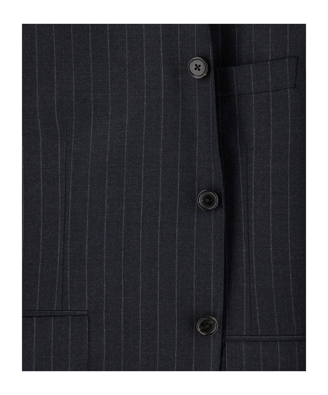THOM BROWNE PINSTRIPE WOOL BLAZER
