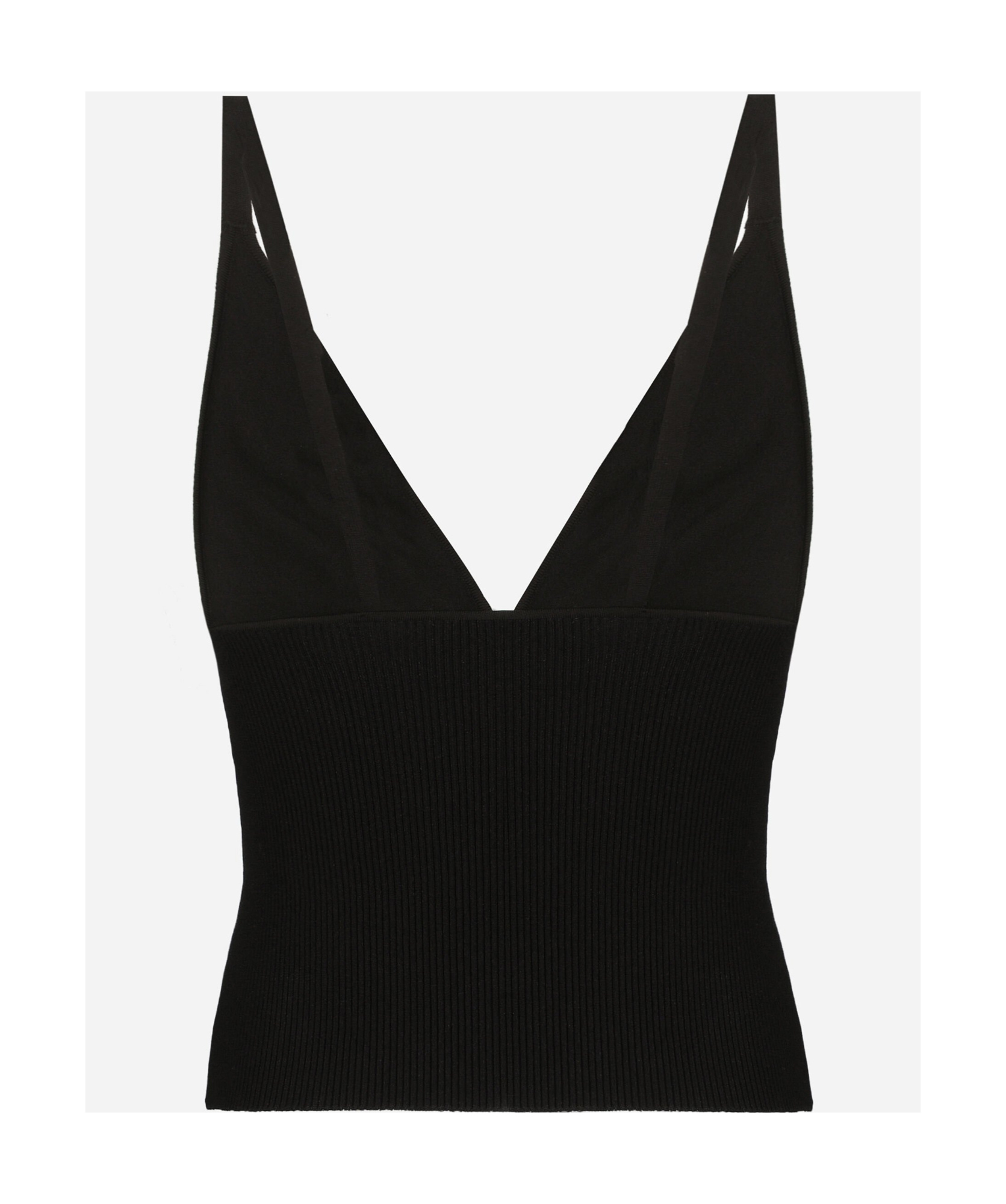 Dolce & Gabbana Ribbed-knit Cropped Tank Top In Black