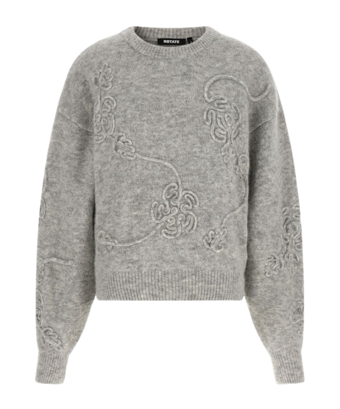 Rotate Birger Christensen Rotate 3d Flower Knit Jumper In Grey