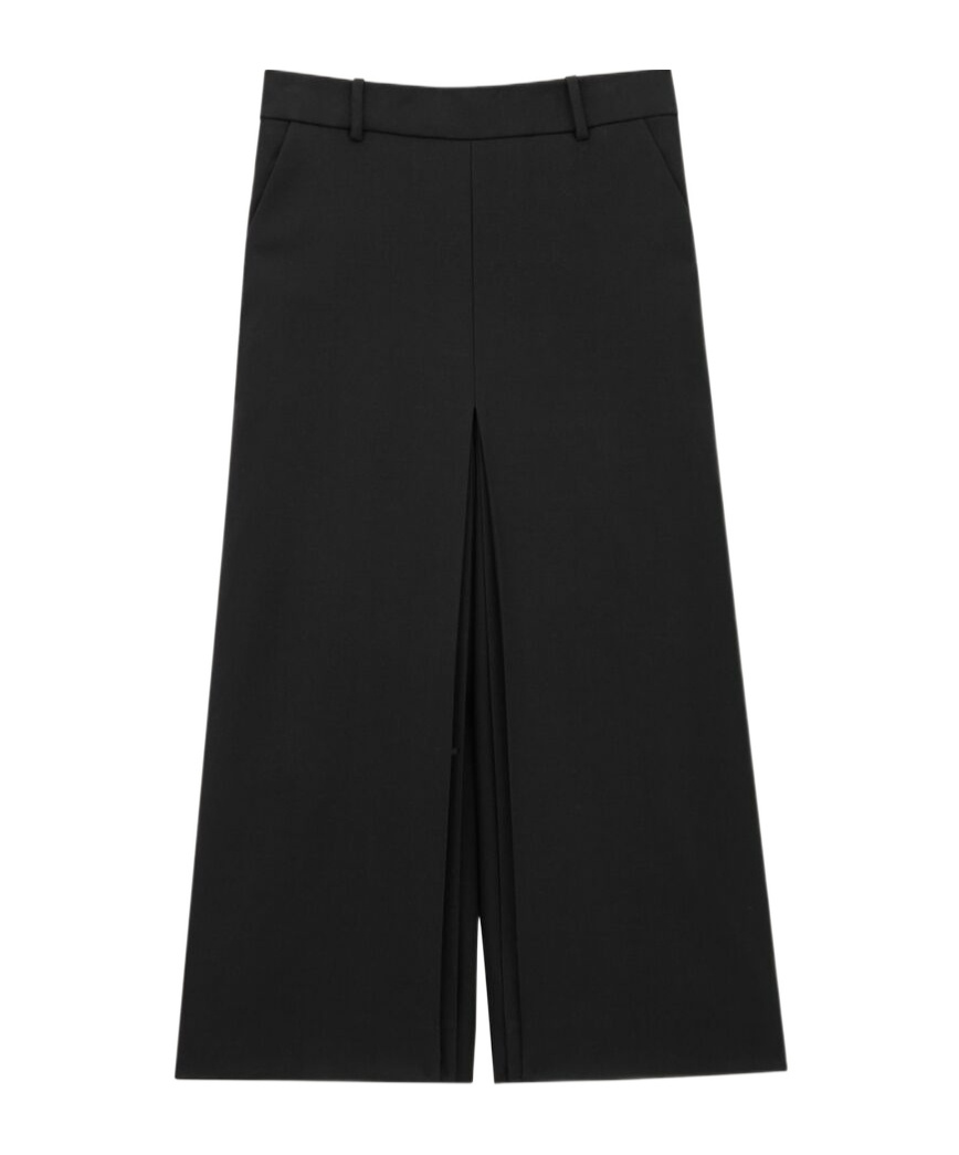 Saint Laurent Culottes In Wool Check In Black