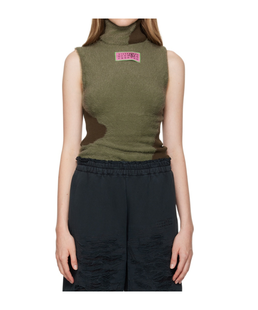 Shop Mm6 Maison Margiela Sleeveless Sweater In Black