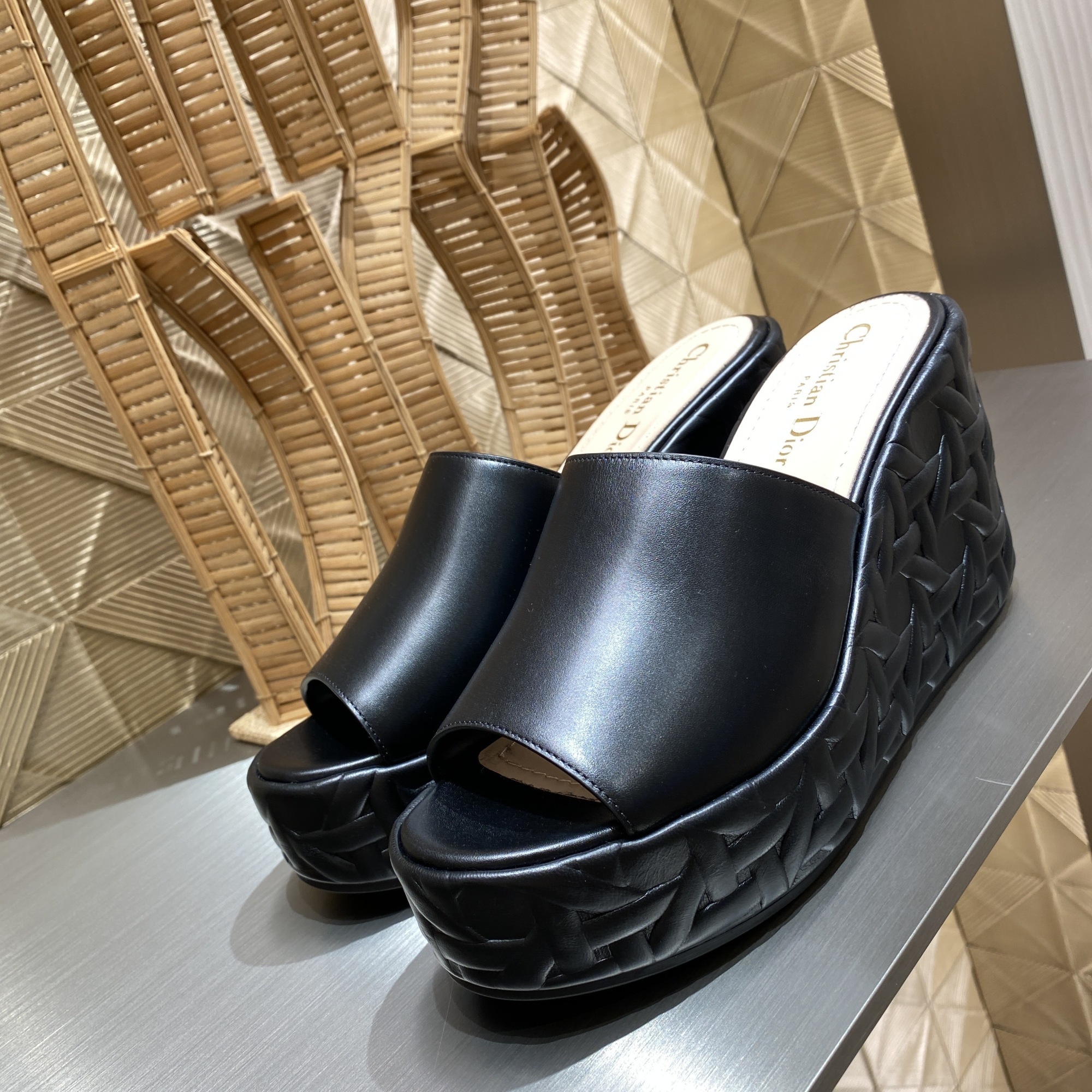 Dior Open-toed High-heeled Sandals In Black