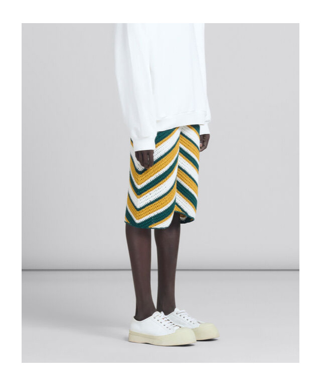 Marni Crochet-knit Shorts In Green