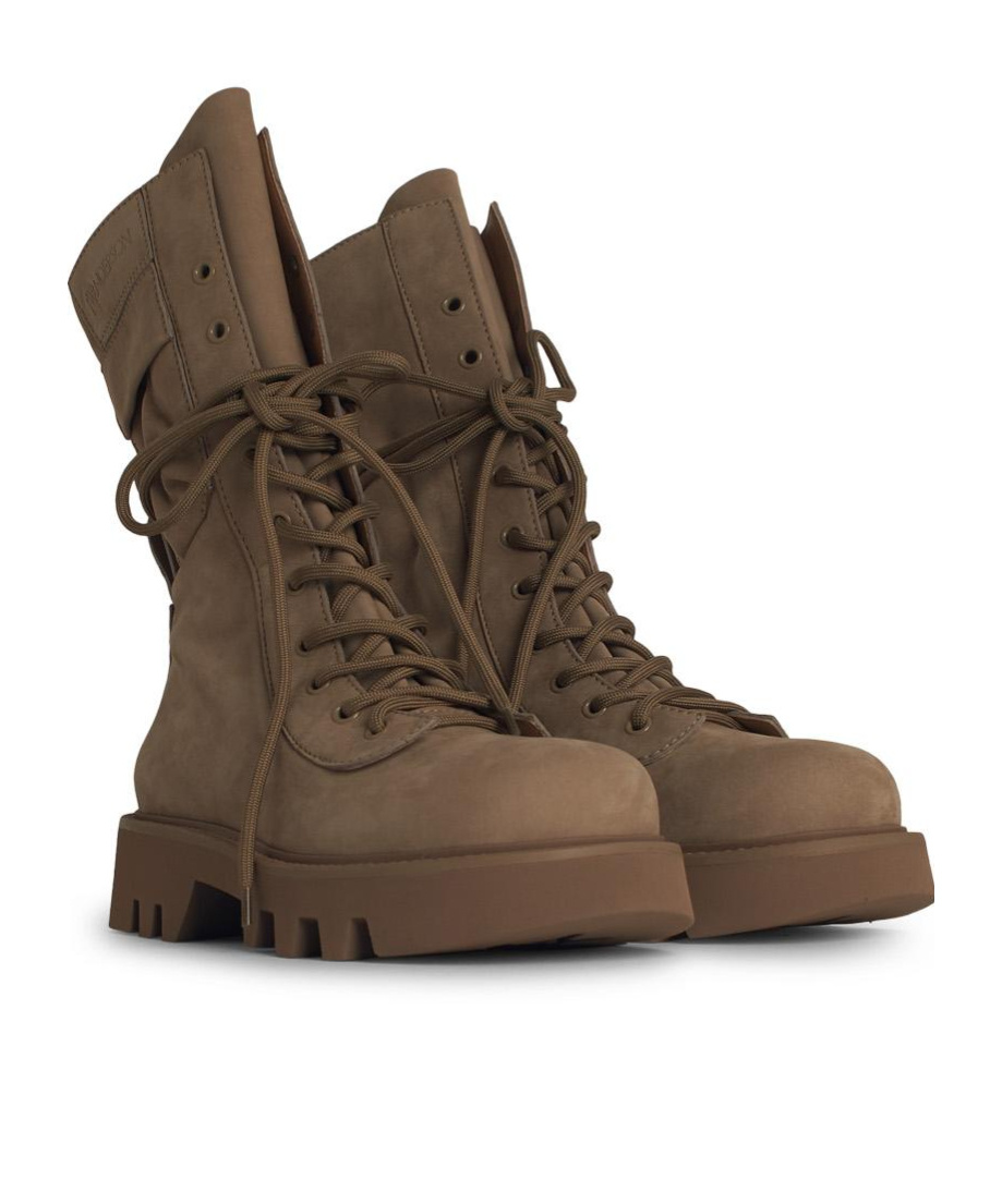 Jw Anderson Round-head Short Boots In Brown