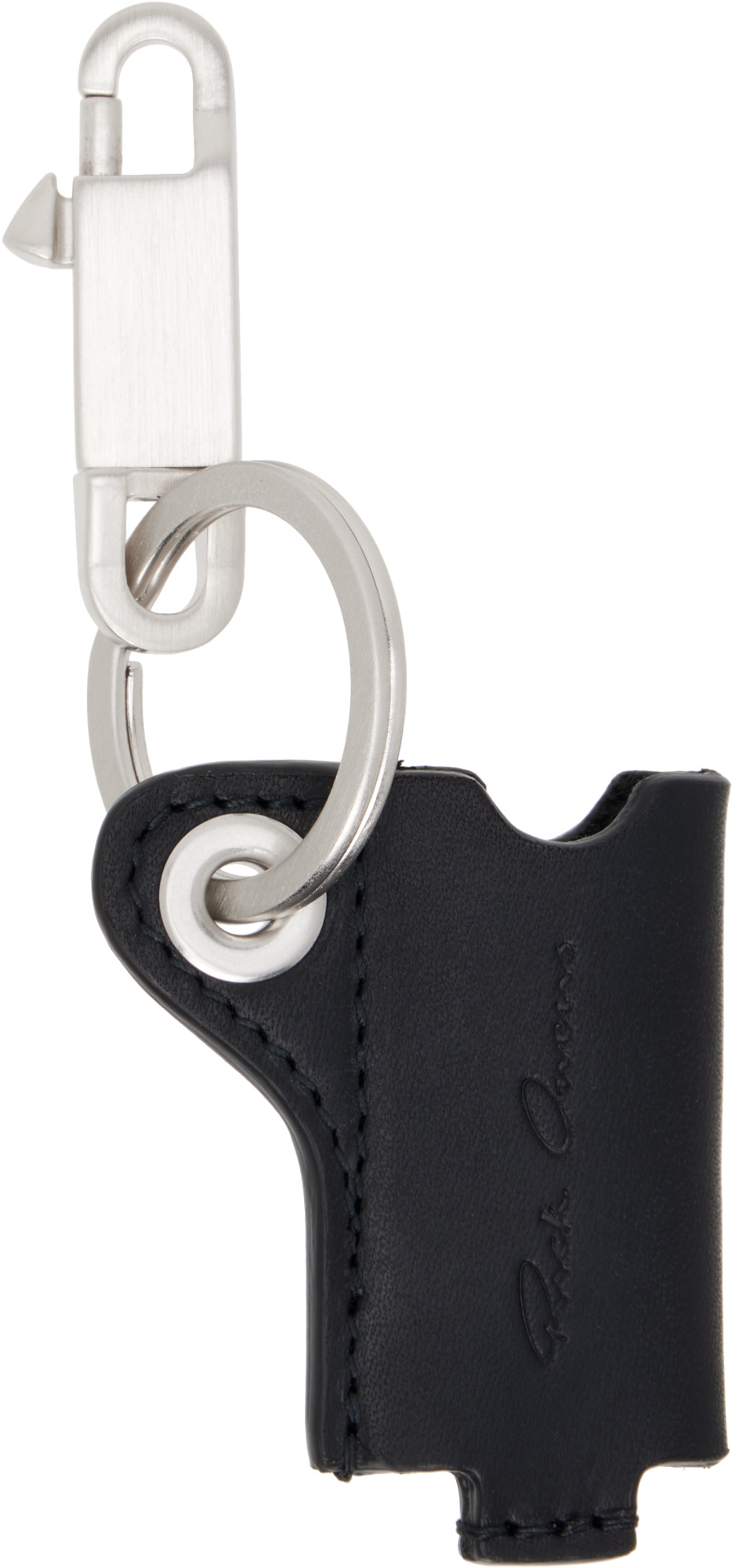 Rick Owens Concordians Mini Lighter Holder Keychain In Black