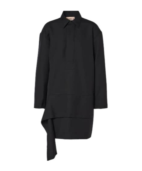 Plan C Wool-blend Minidress In Black