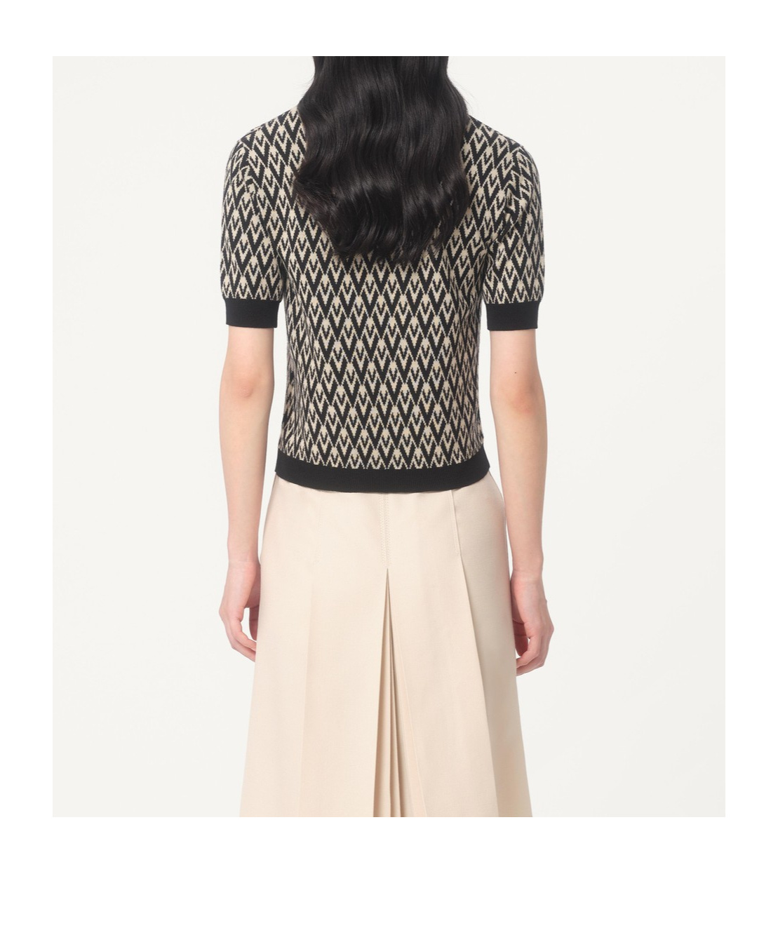 Valentino Garavani Toute La V Jacquard Virgin Wool Sweater In Black