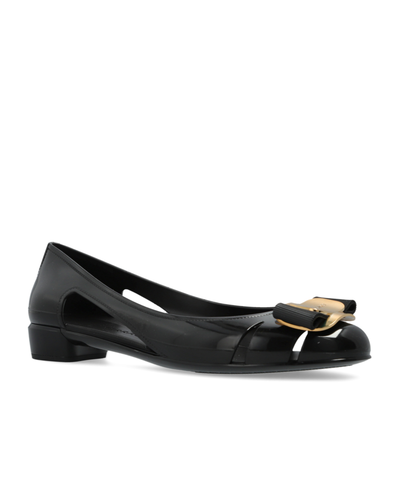 Ferragamo Jelly Patent Leather Pumps In Black