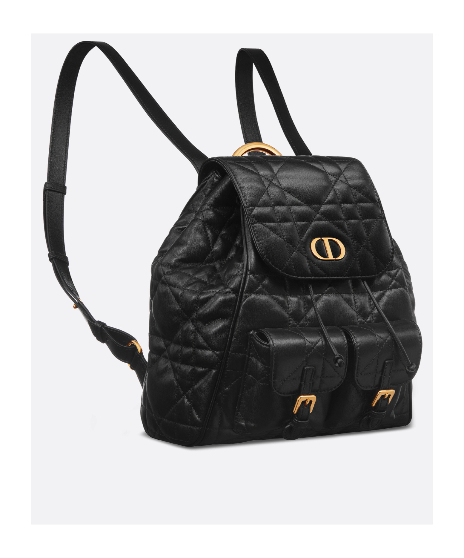 Dior Medium Caro Backpack In Black