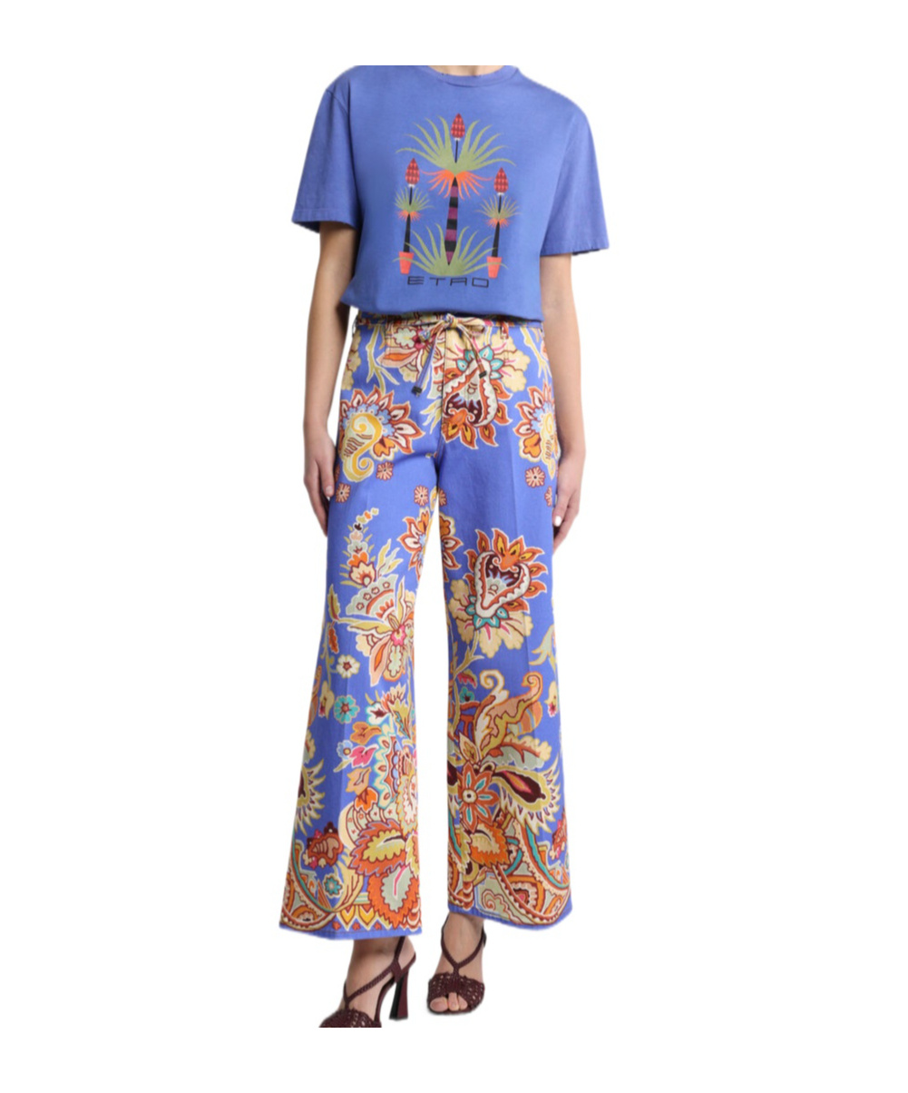 Etro X Agostino Iacurci Palm Tree Print T-shirt In Blue