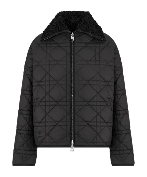 Dior Reversible Macrocannage Peacoat In Black