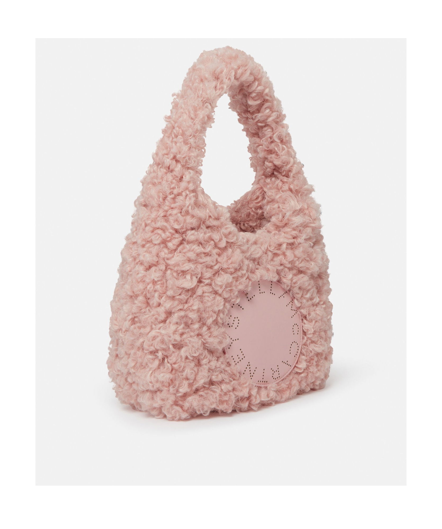 Stella Mccartney Logo Plush Teddy Bear Small Handbag In Nude