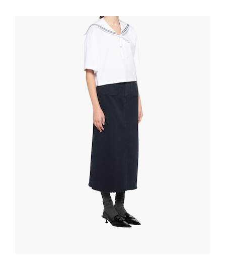 Miu Miu Tie-front Cropped Blouse In White