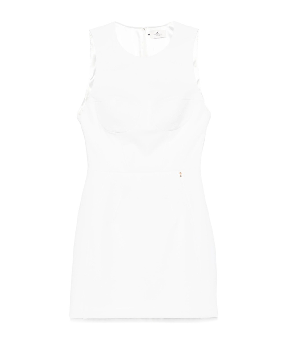 Elisabetta Franchi Floral-charm Crepe Mini Dress In White