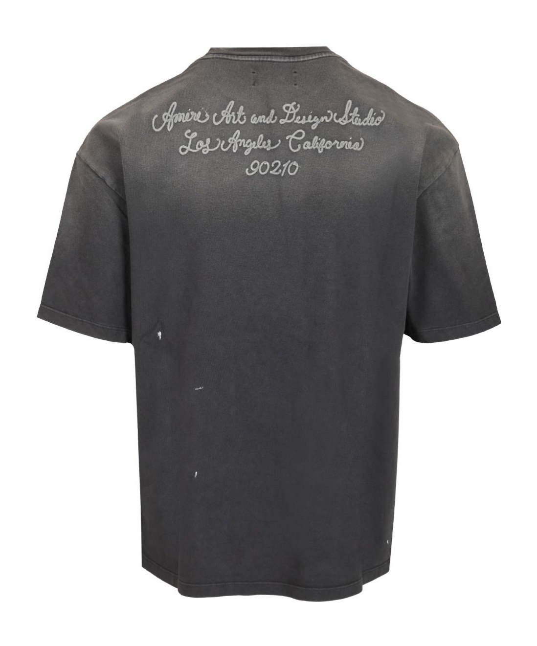 Amiri Black Crewneck T-shirt With Logo Lettering On Front And Rear