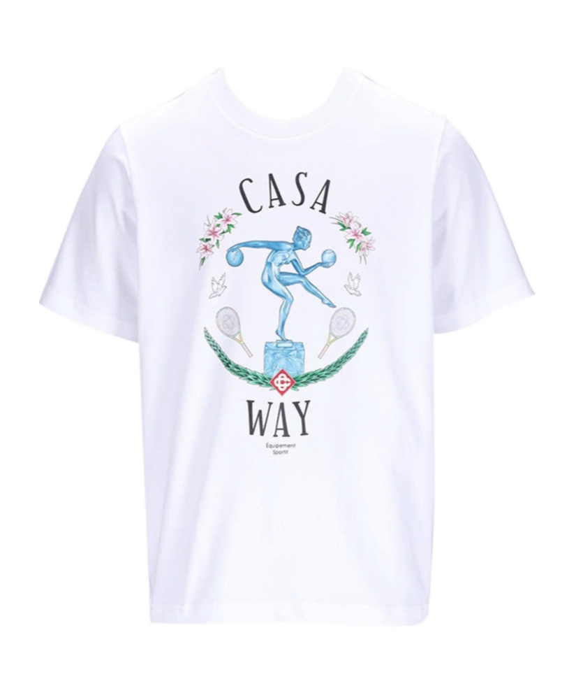 Shop Casablanca Statue En Marbre-print T-shirt In White