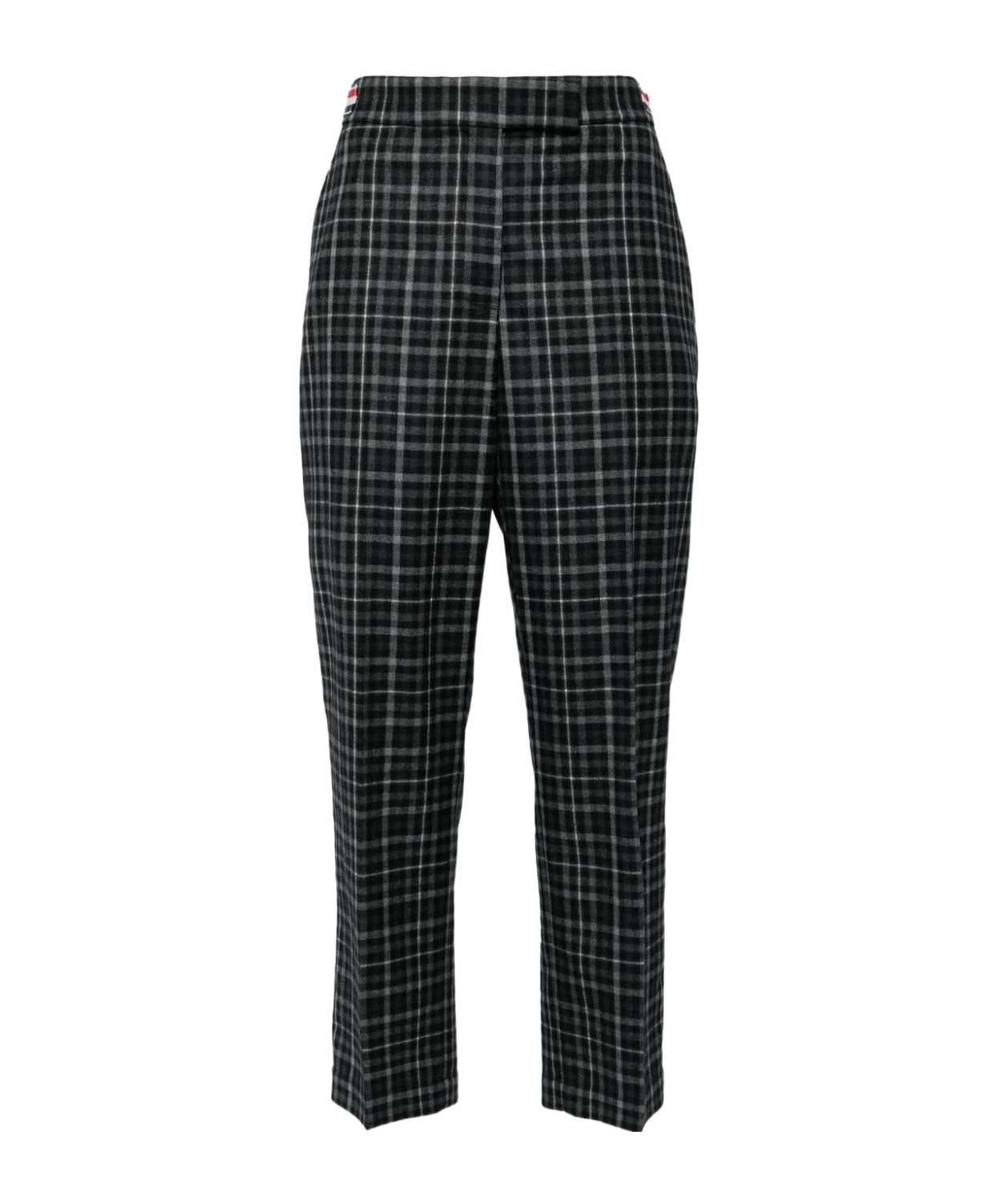 Thom Browne Plaid-check Tailored Trousers In Black