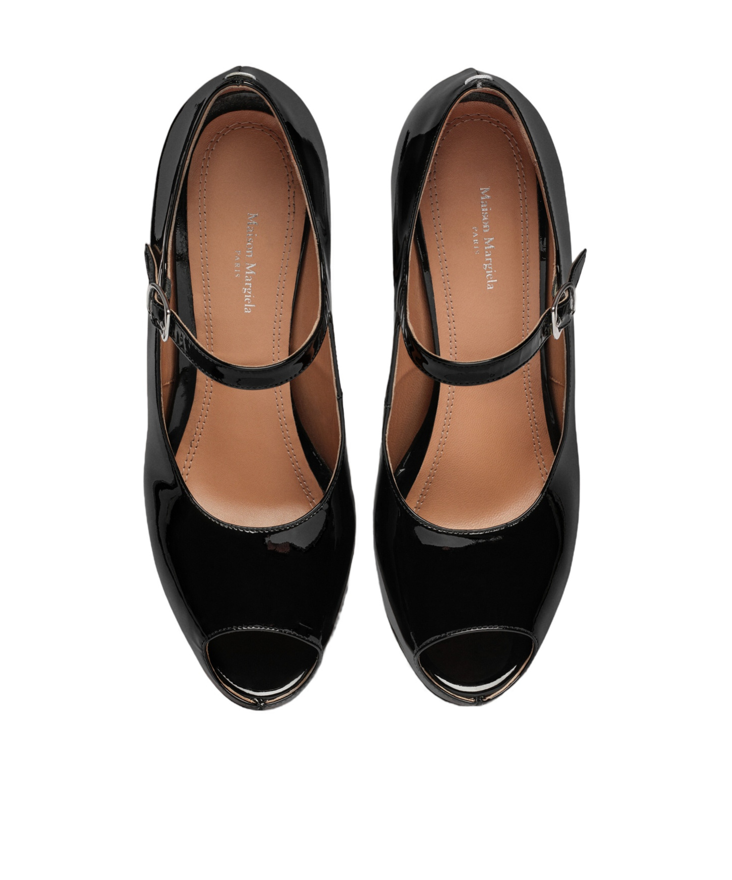 Maison Margiela 150 Mary-jane Platform Pumps In Patent Leather In Black