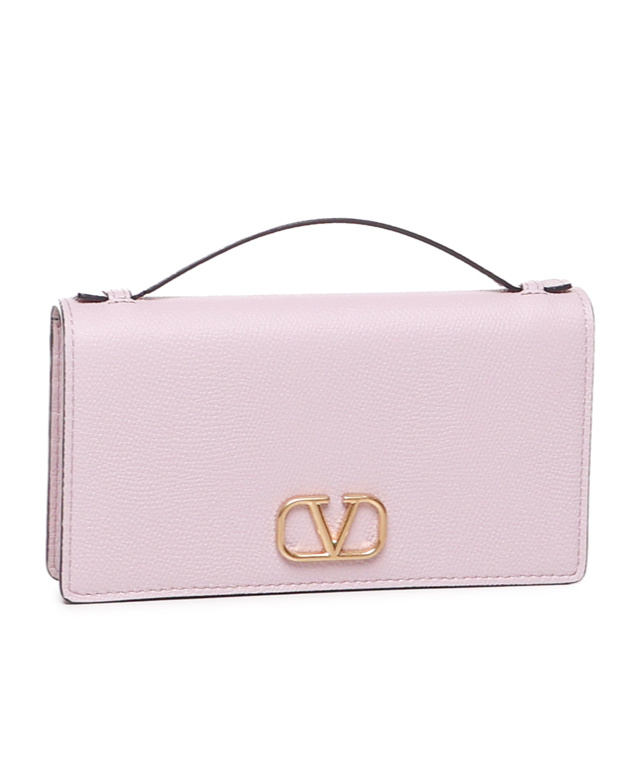 Valentino Vlogo Signature Leather Clutch Bag In Purple