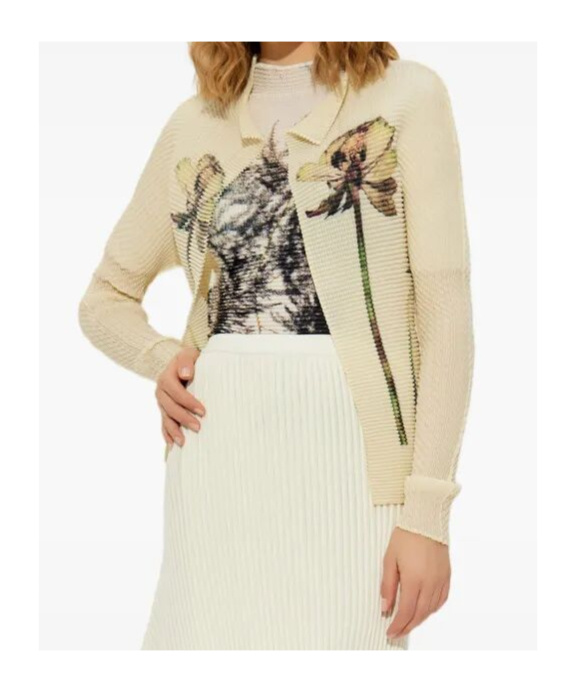 Issey Miyake Pressed Flora Pleats Top Shirt Clothing In Yellow