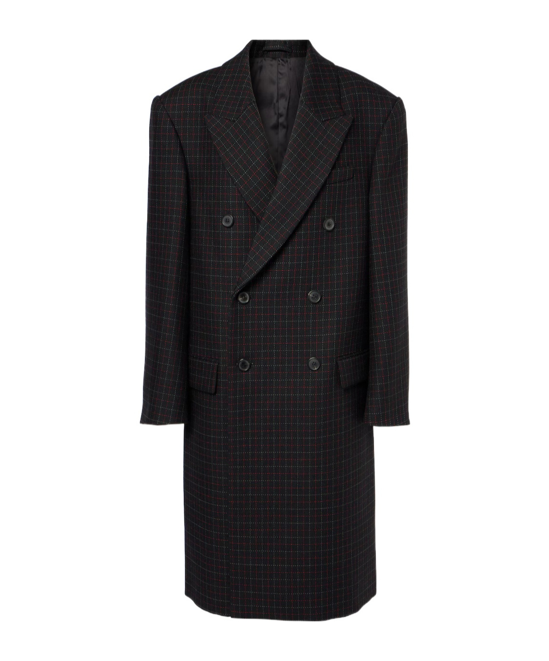 Wardrobe.nyc Plaid Double-breasted Coat In Black