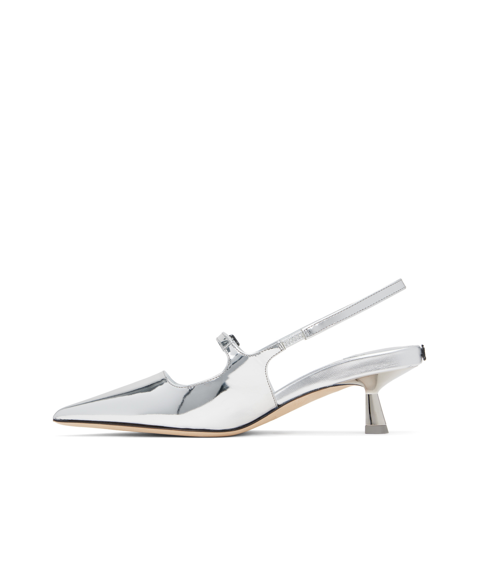 Jimmy Choo 'didi 45' Gold Colored Pumps With Patent Finish In Silver