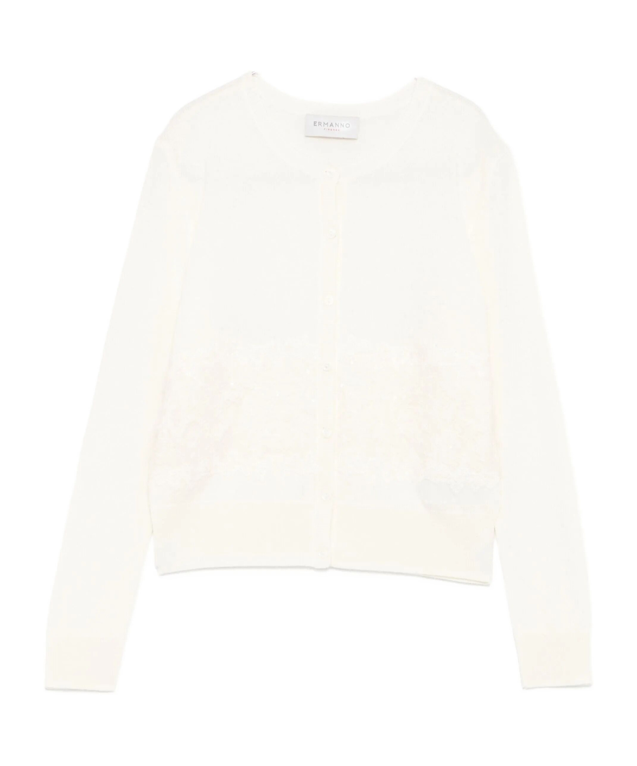 Ermanno Firenze Long Sleeved Sequin Embellished Cardigan In White