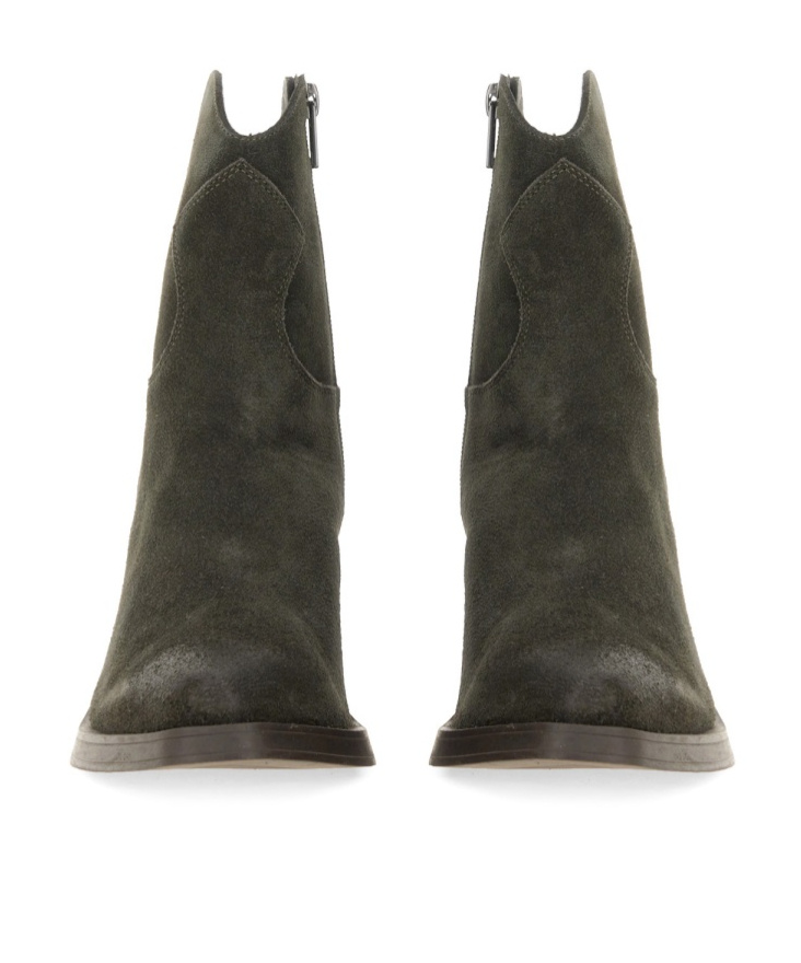 Ash Judy Texan Ankle Boots In Grey Suede In Black