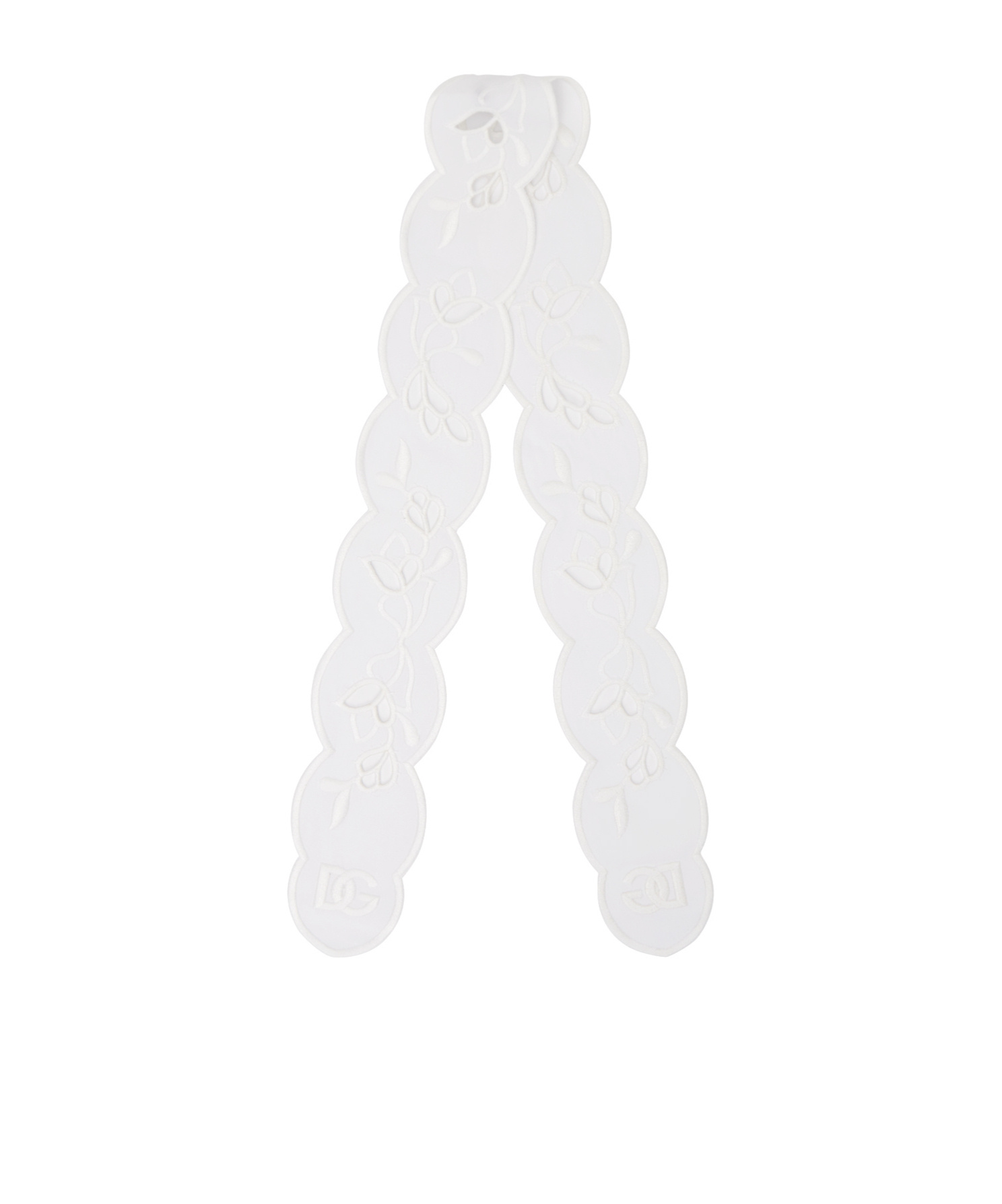 Dolce & Gabbana Broderie Anglaise Cotton Headscarf In White