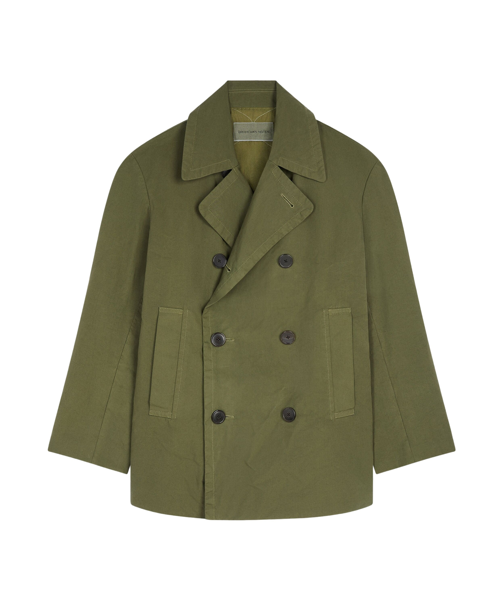 Dries Van Noten Razel Short Coat In Green