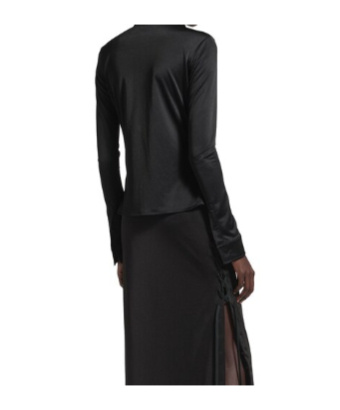 Balenciaga Women's Lace-up Shirt In Black In Black