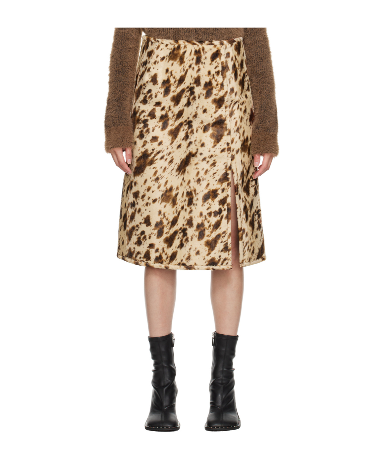 Stella Mccartney Graphic Print Skirt In Nude