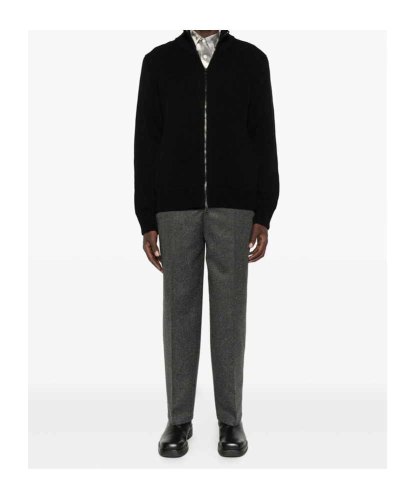 Roberto Collina Zippered Long-sleeved Sweater In Black